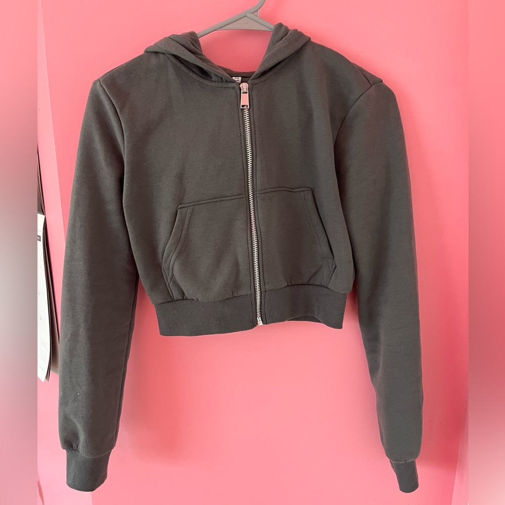 cropped fitted gray shein jacket
